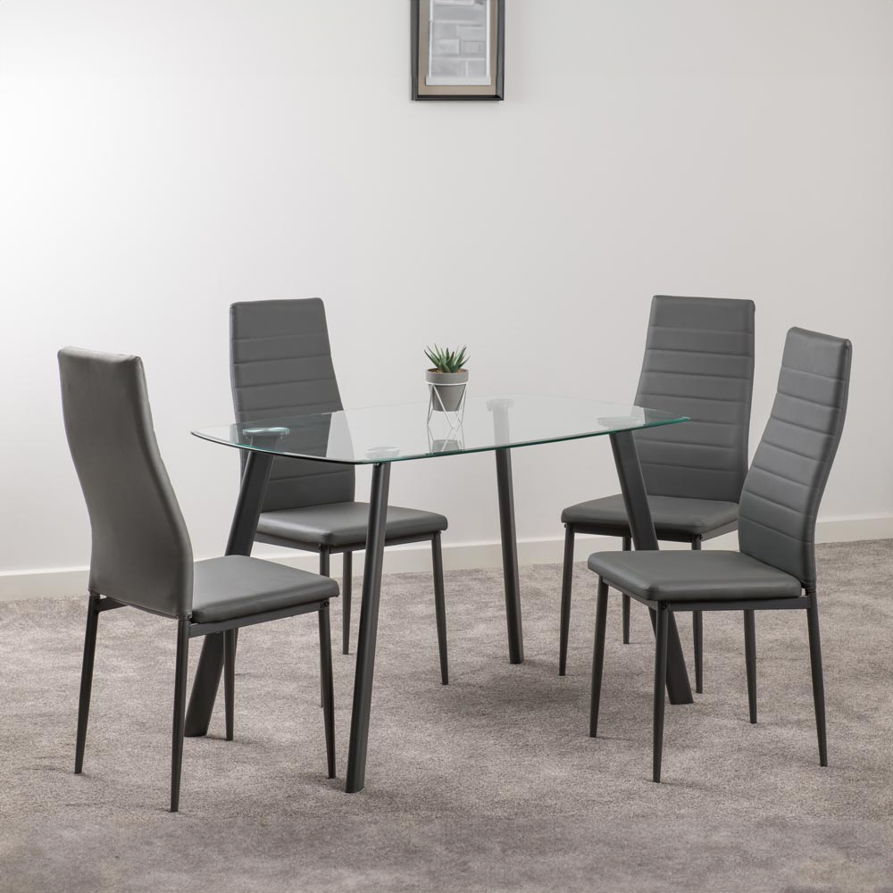 Seconique Abbey 4 Seater Small Dining Set Grey Image 1