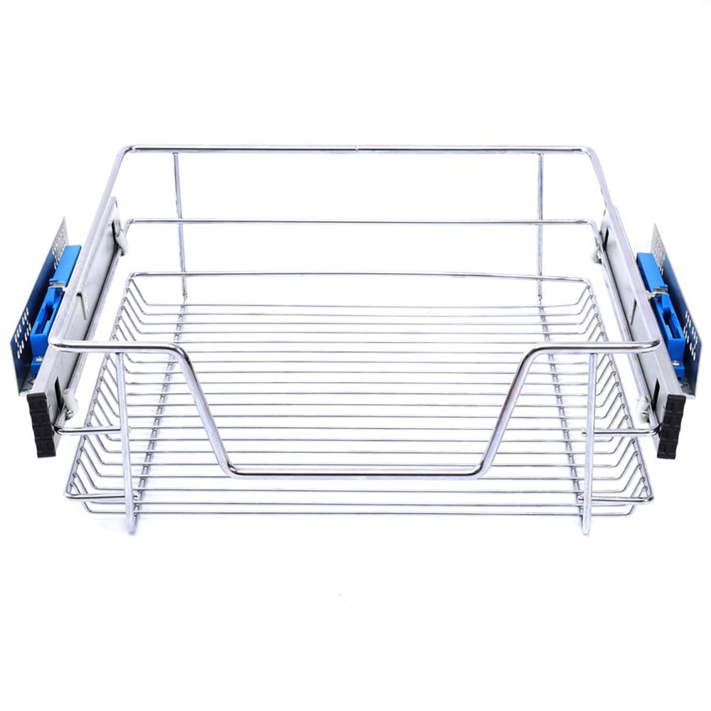 Living and Home Metal Sliding Kitchen Basket Cabinet Image 1