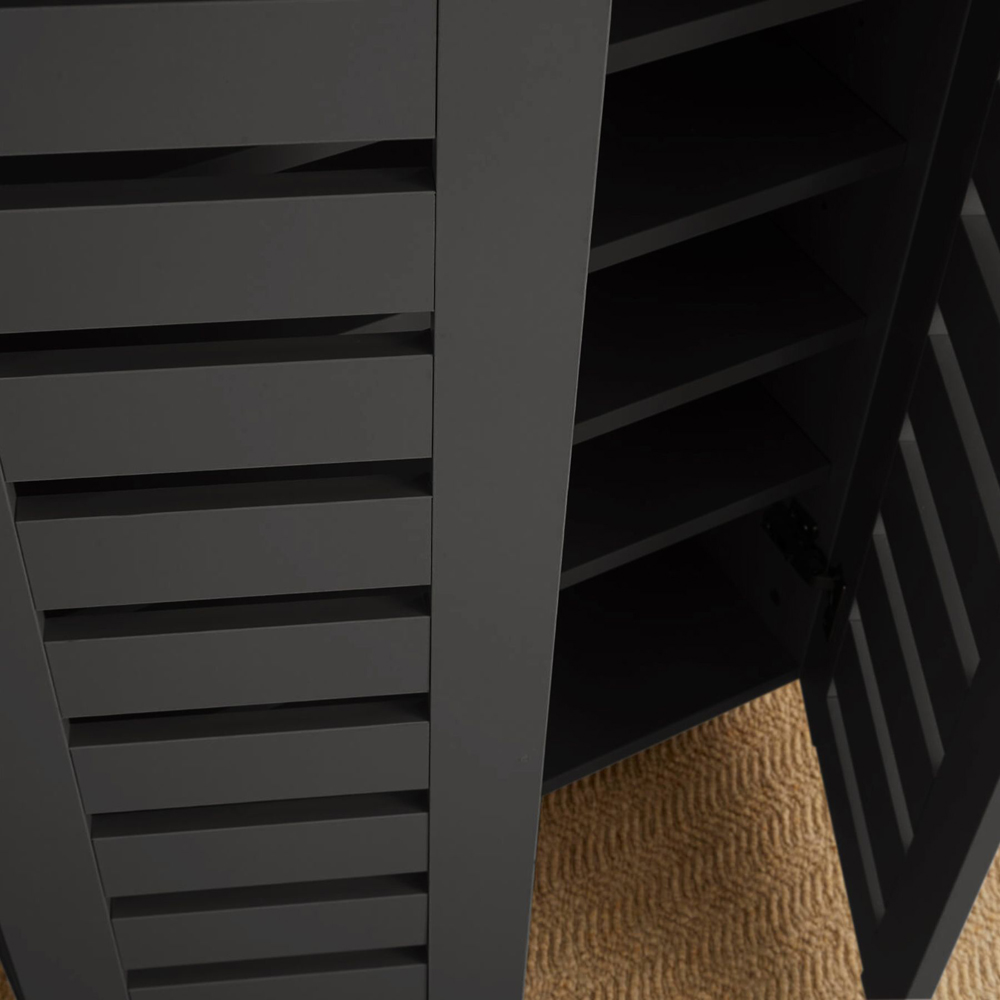 Home Source Oslo 2 Door Black Shoe Cabinet Image 5