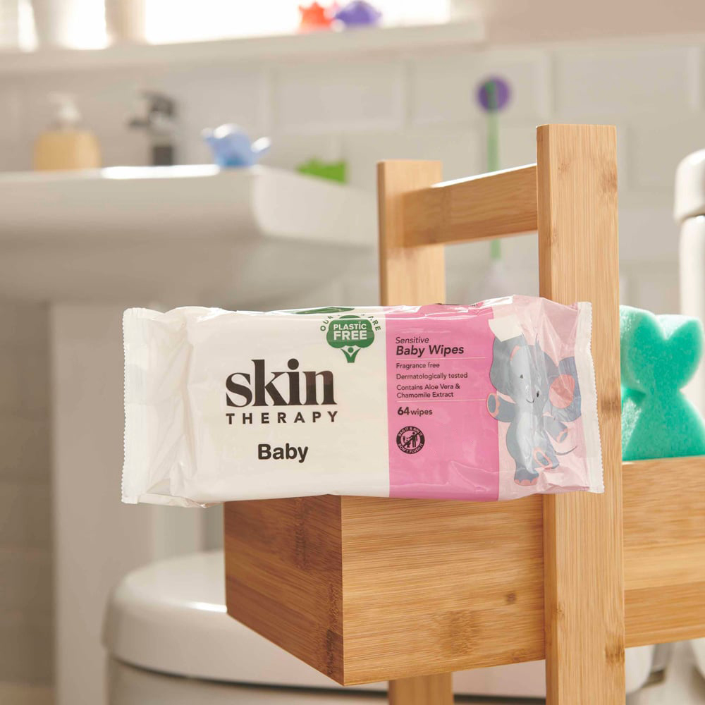 Skin Therapy Plastic Free Sensitive Baby Wipes 64 pack Image 6
