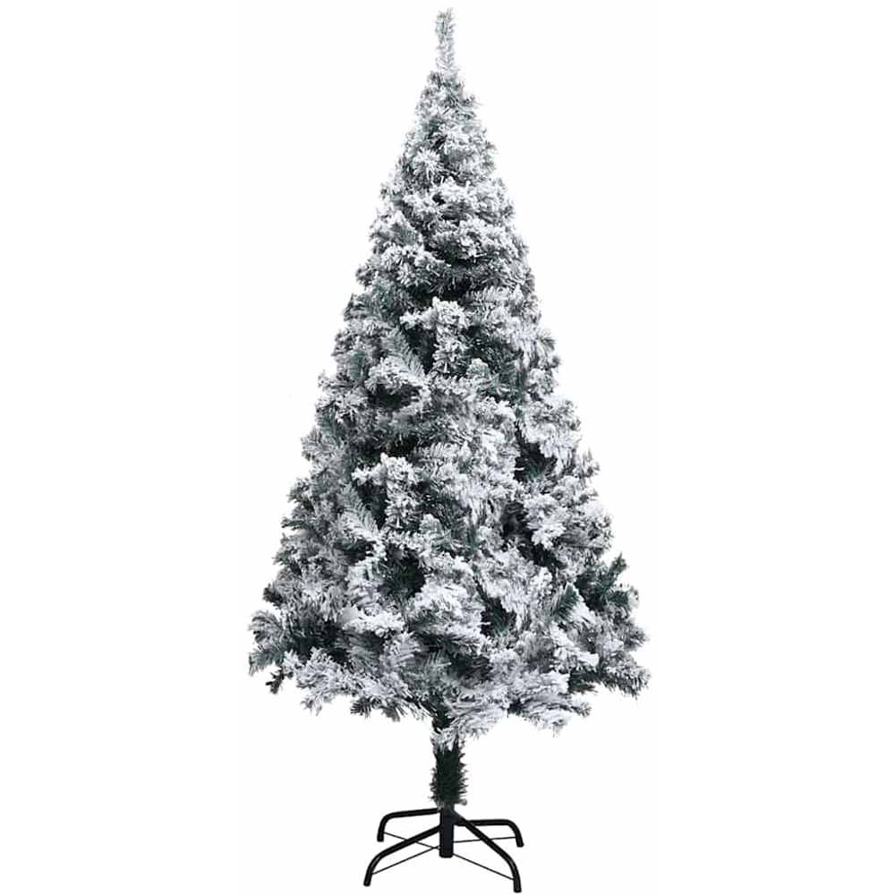 vidaXL Pre-Lit Blue Baubles White Artificial Christmas Tree 5ft Image 5