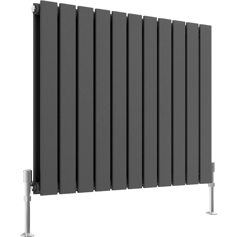 Stech Homes 3499 BTU Anthracite Double Panel Horizontal Flat Radiator 600 x 748mm Image 1