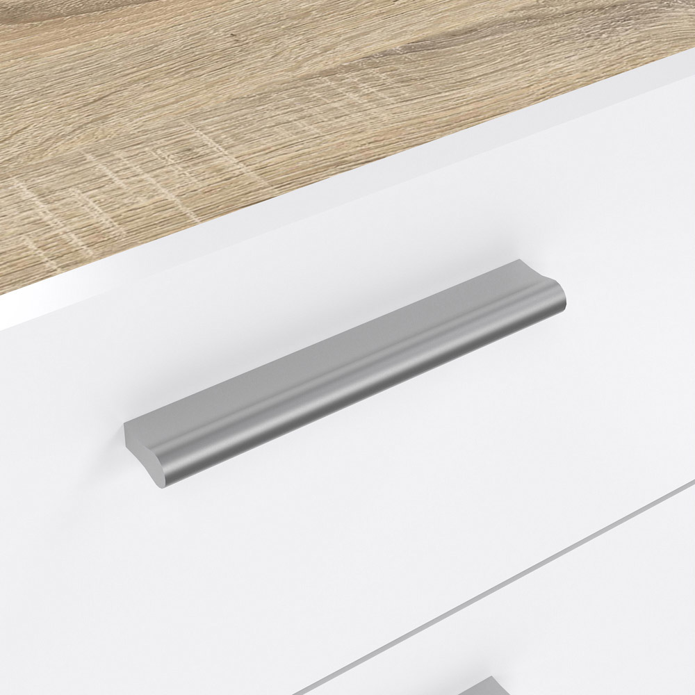 Florence 5 Drawer Oak and White High Gloss Chest of Drawers Image 5