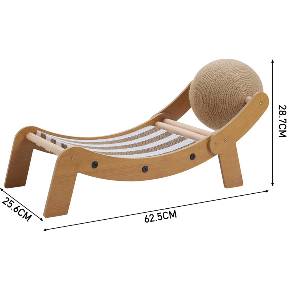 H&O Direct Cat Scratching Lounger Bed with Sisal Ball Image 6