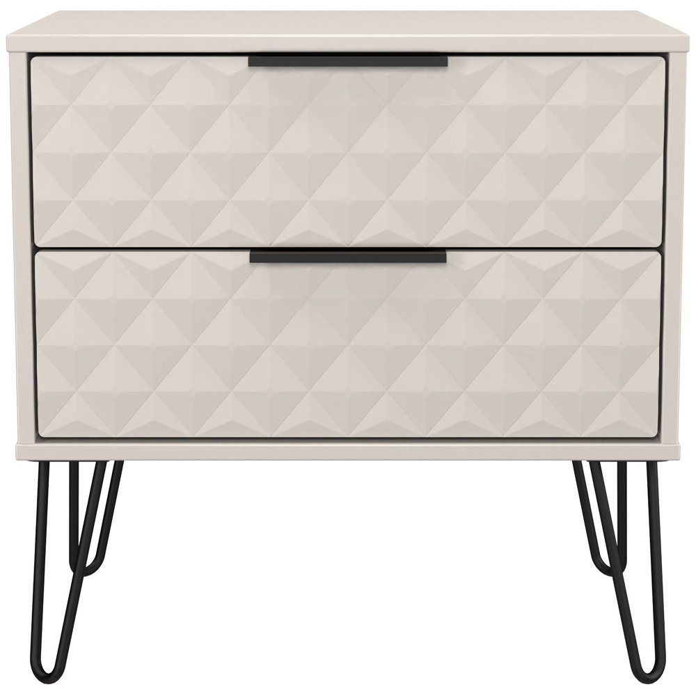 Crowndale Harlequin 2 Drawer Kashmir Matt Side Table Ready Assembled Image 3