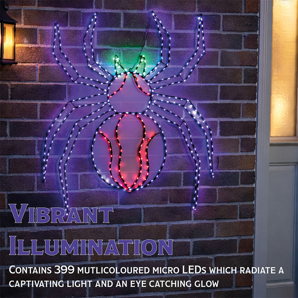 FXLab 399 Multicolour LED Metal Silhouette Spider 70 x 76cm Image 5
