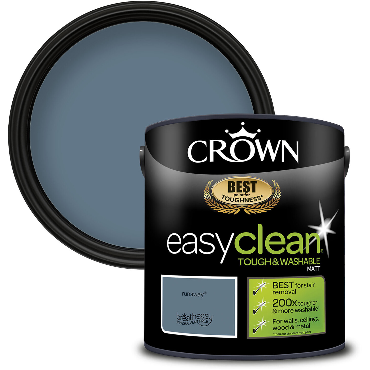 Crown Easyclean Matt Emulsion Paint - Runaway Image 1