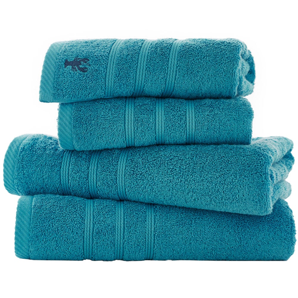 Lobster Creek Kaleidoscope Combed Cotton Turquoise Bath Towel 2 Pack Image