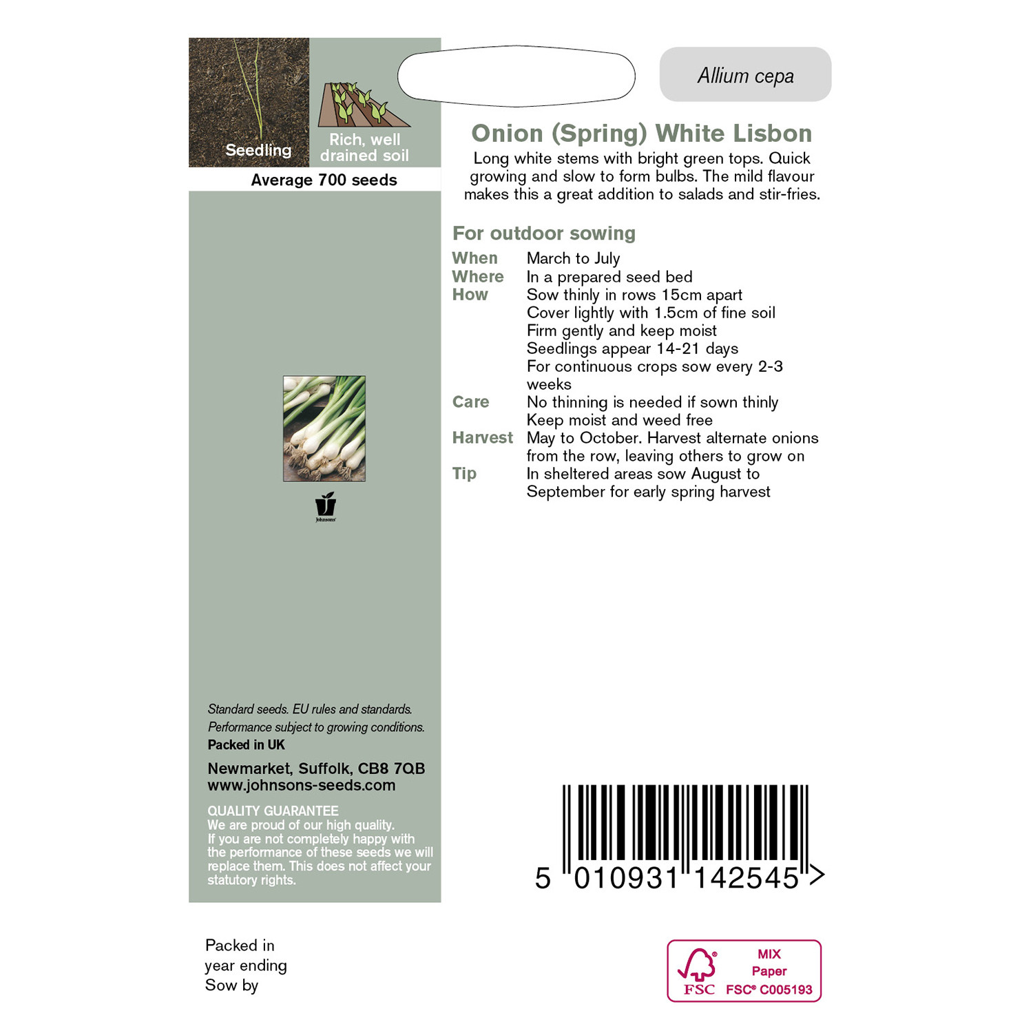 Johnsons Spring Onion White Lisbon Image 2