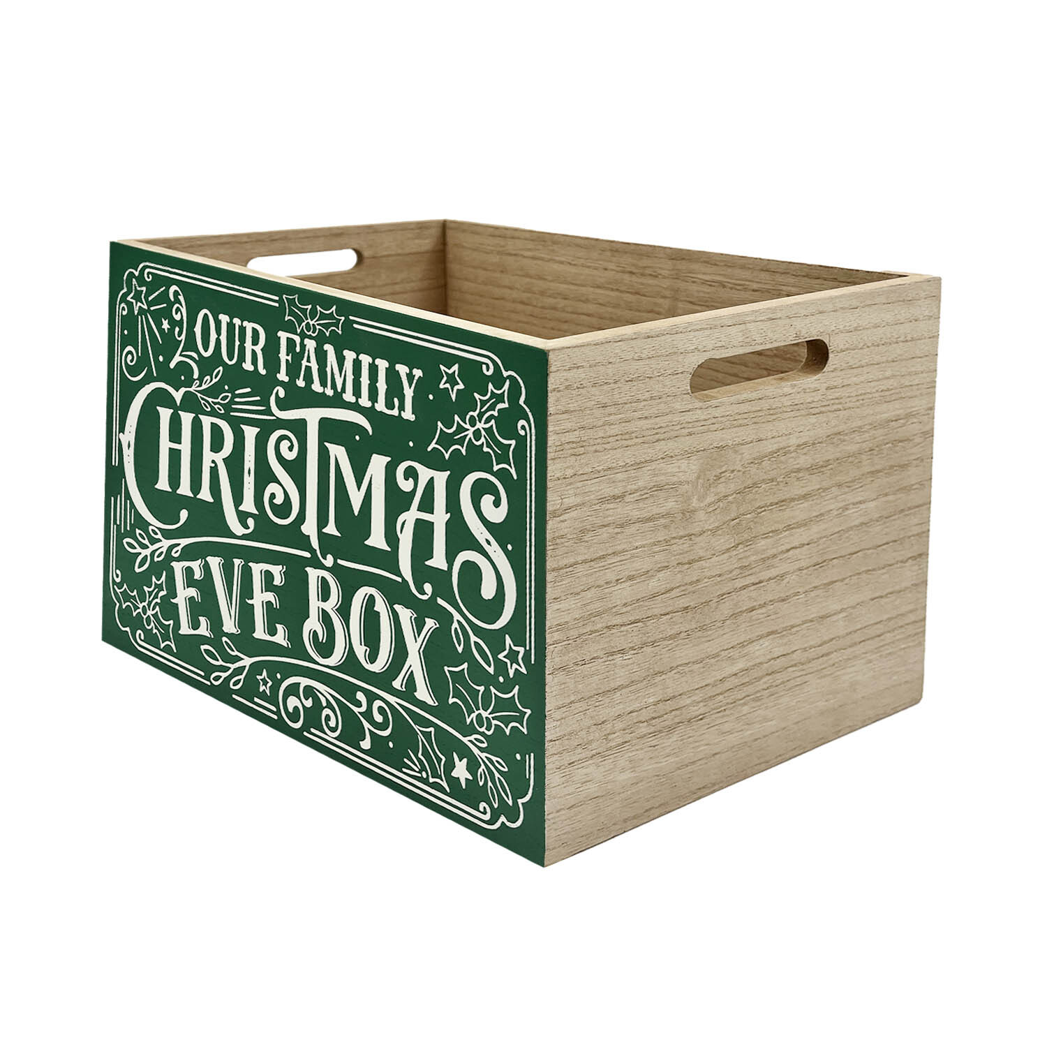 Family Christmas Eve Crate Green and Natural Image 2
