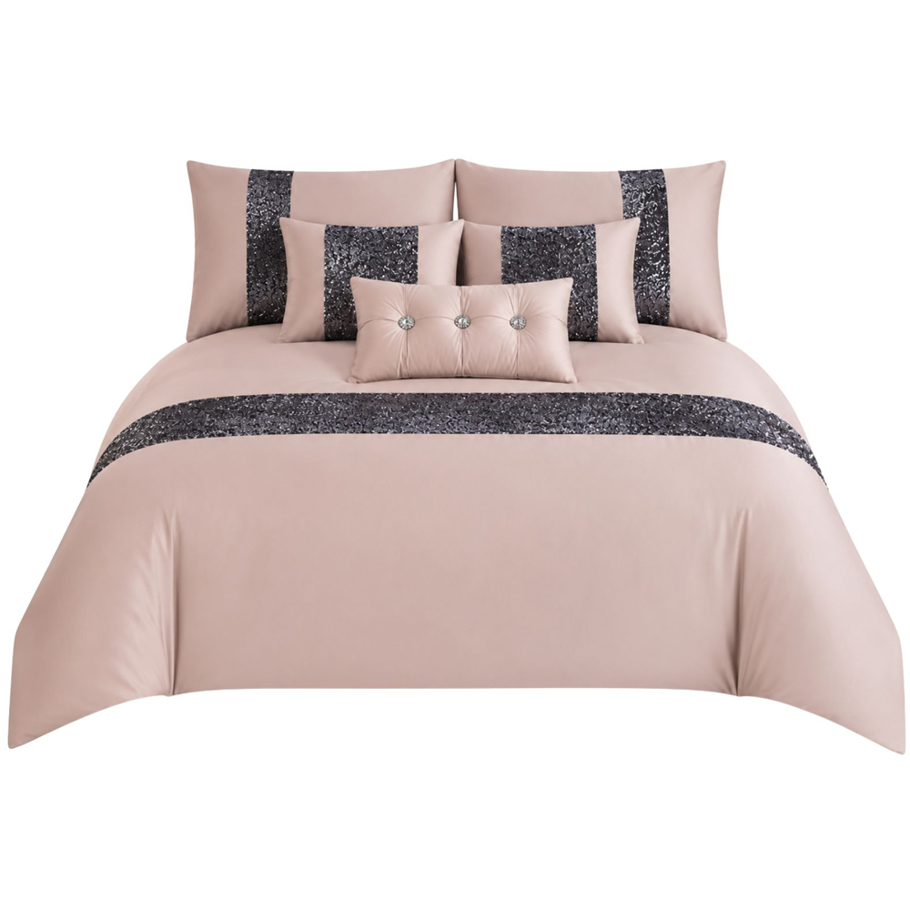 Smart Living King Size Chambray Glamorous Duvet Set Image 2