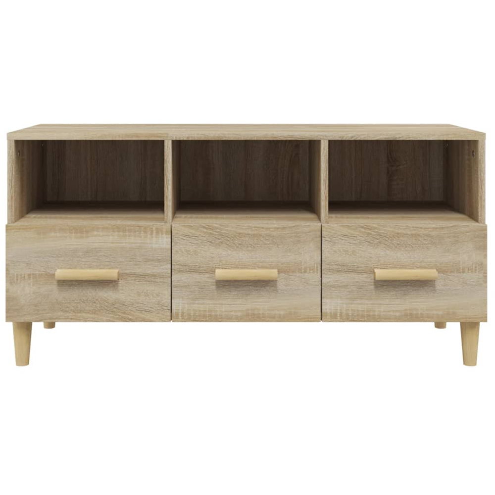 vidaXL 3 Drawer 3 Shelf Sonoma Oak TV Cabinet Image 6
