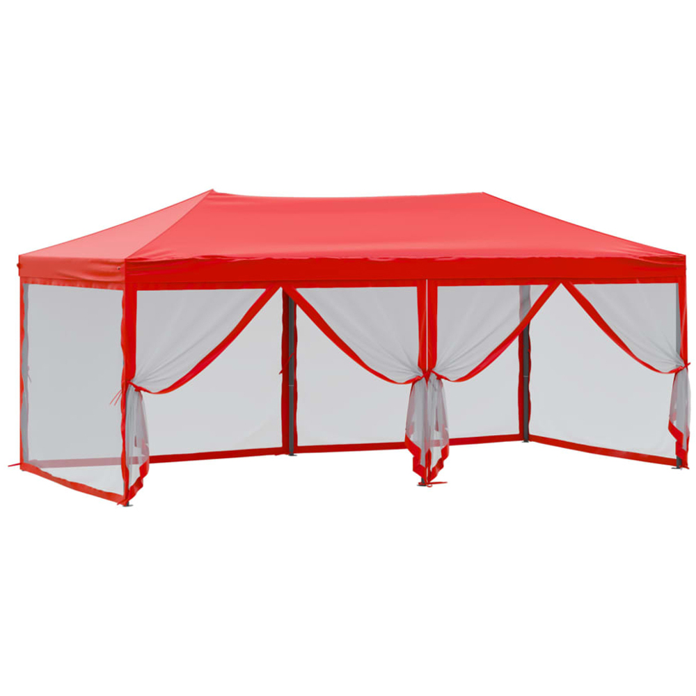 vidaXL 3 x 6m Red Foldable Party Tent with Sidewalls Image 6