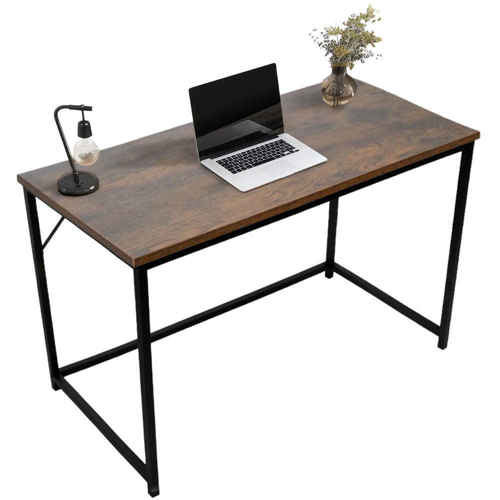 House of Home Computer Desk Dark Brown and Black Image 3