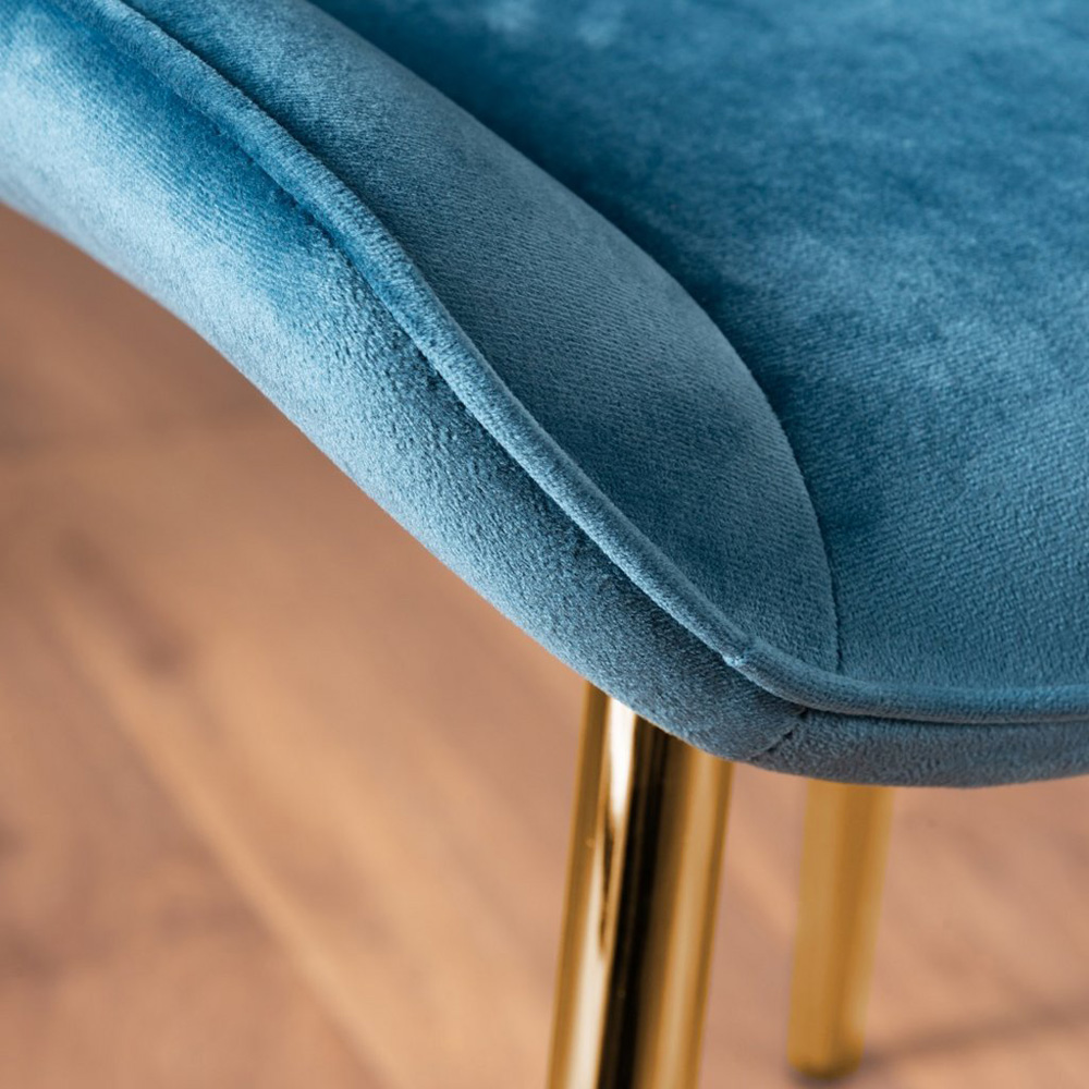 Furniturebox Arona Cesano 6 Seater Round Dining Set Blue and Gold Image 7