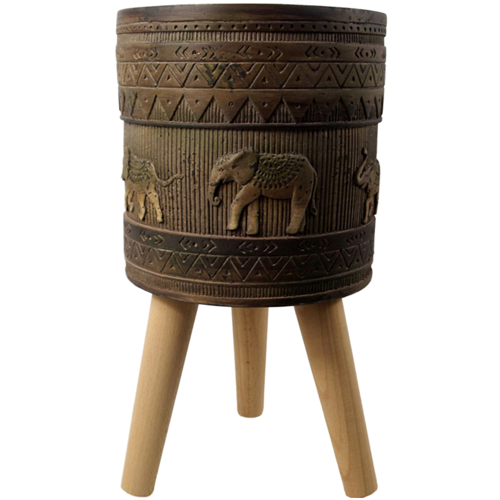Leaf Elephant Composite Planter with Stand Image 1