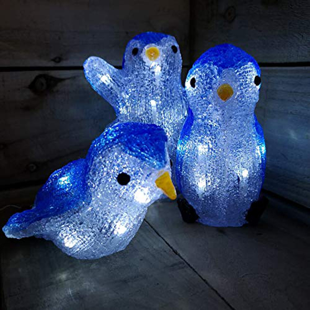 Samuel Alexander 30 Ice White LED Acrylic Penguins Christmas Decoration Set of 3 Image 3