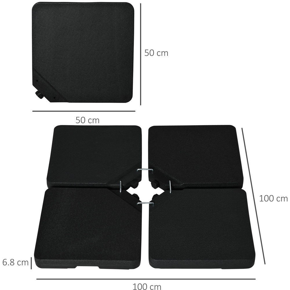 Outsunny Set of 4 Black Cantilever Parasol Base Image 8