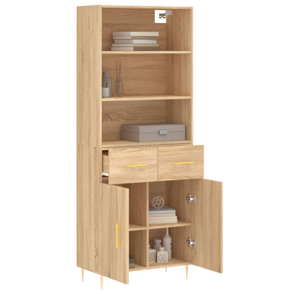 vidaXL 2 Door 2 Drawer 3 Shelf Sonoma Oak Highboard Image 3