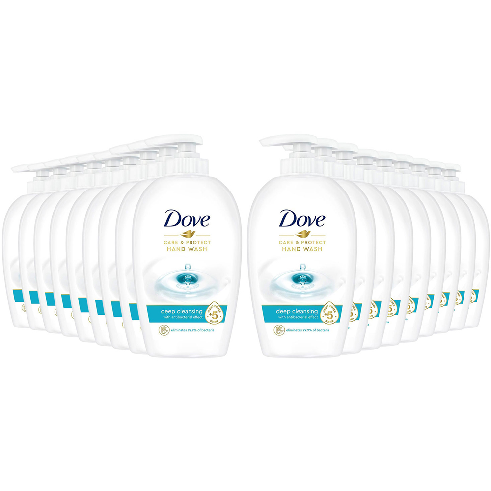 Dove Care & Protect Deep Cleansing Anti Bacterial Hand Wash 250ml 18 Pack Image 1