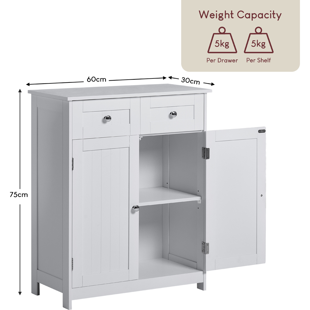 BATH VIDA Priano White 2 Drawer 2 Door Floor Cabinet Image 9