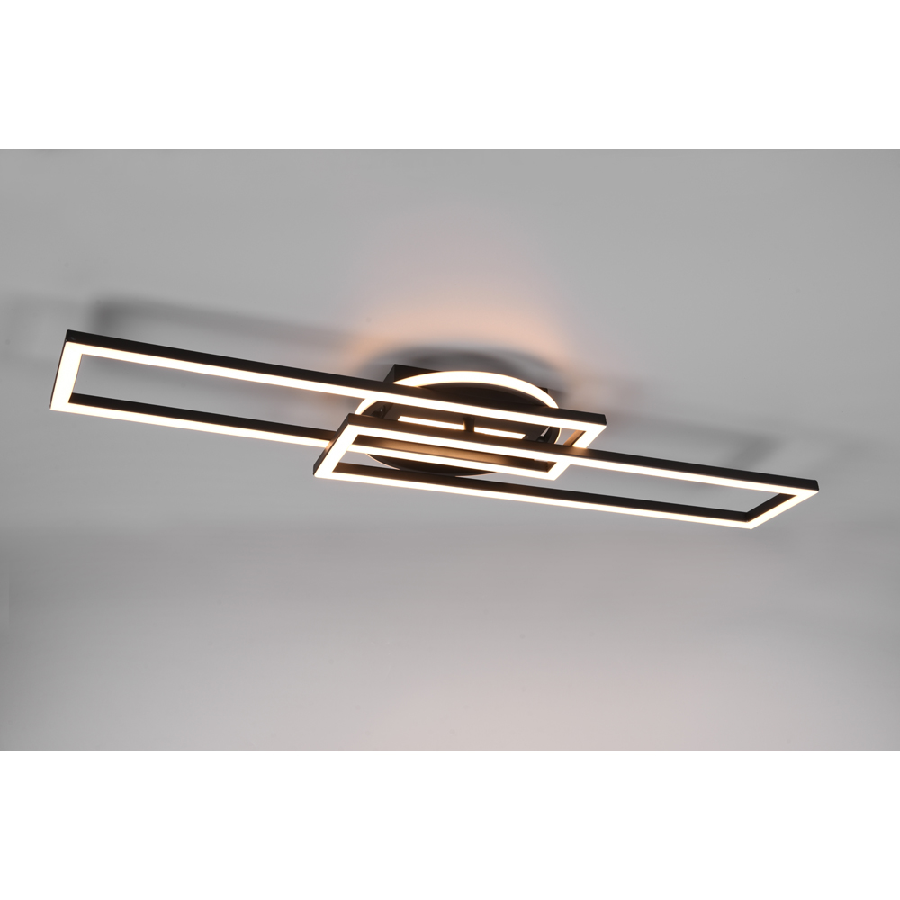 TRIO Twister Matt Black LED Ceiling Light Image 2