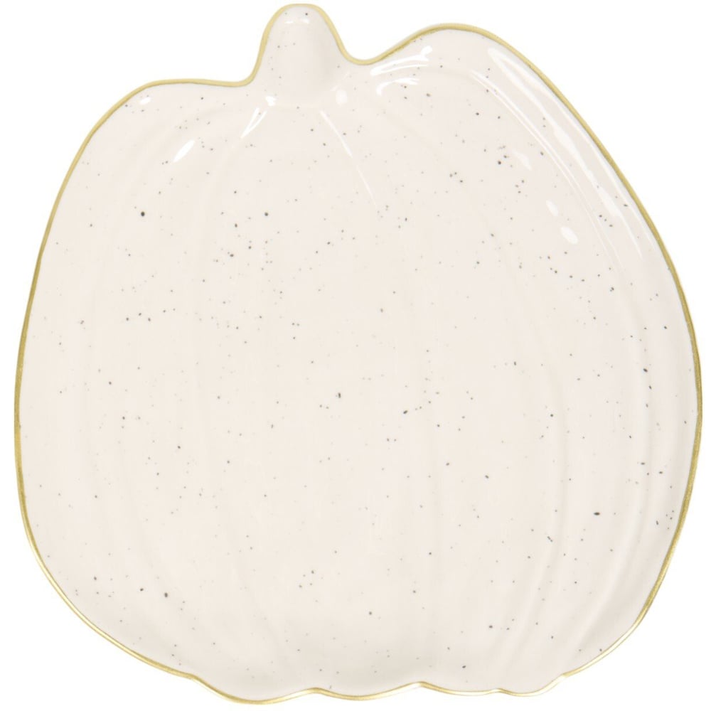 Large 3D Pumpkin Plate Cream Image 1