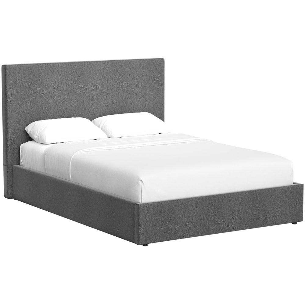 FWStyle Rufford King Size Grey Fossil Front Lift Ottoman Bed Frame with Padded Headboard Image 4