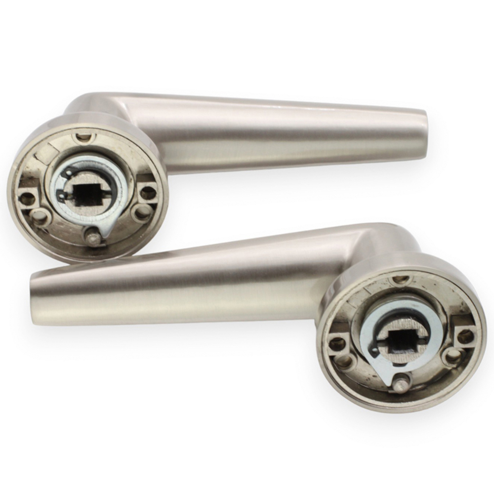 Spira Brass Aero Satin Nickel Lever On Rose Door Handle 2 Pack Image 3