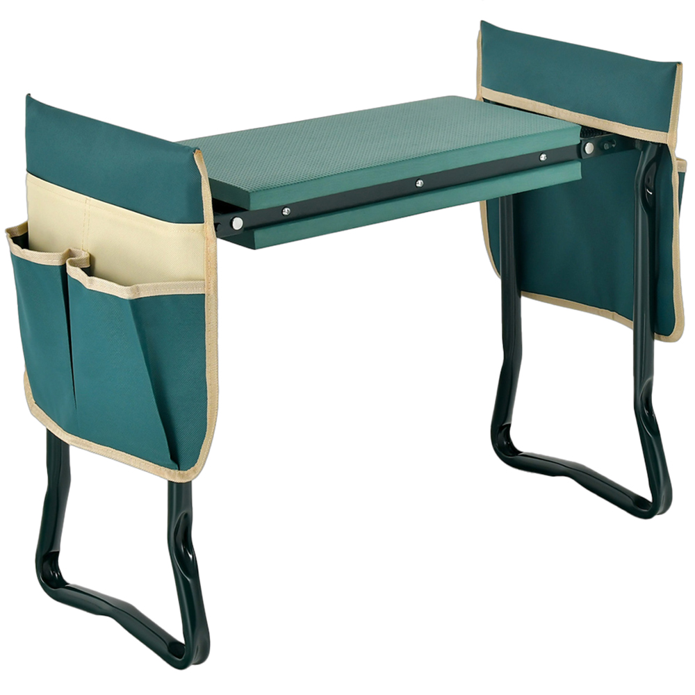 Costway 2-in-1 Foldable Garden Kneeler and Seat with Tool Pouches Image 1