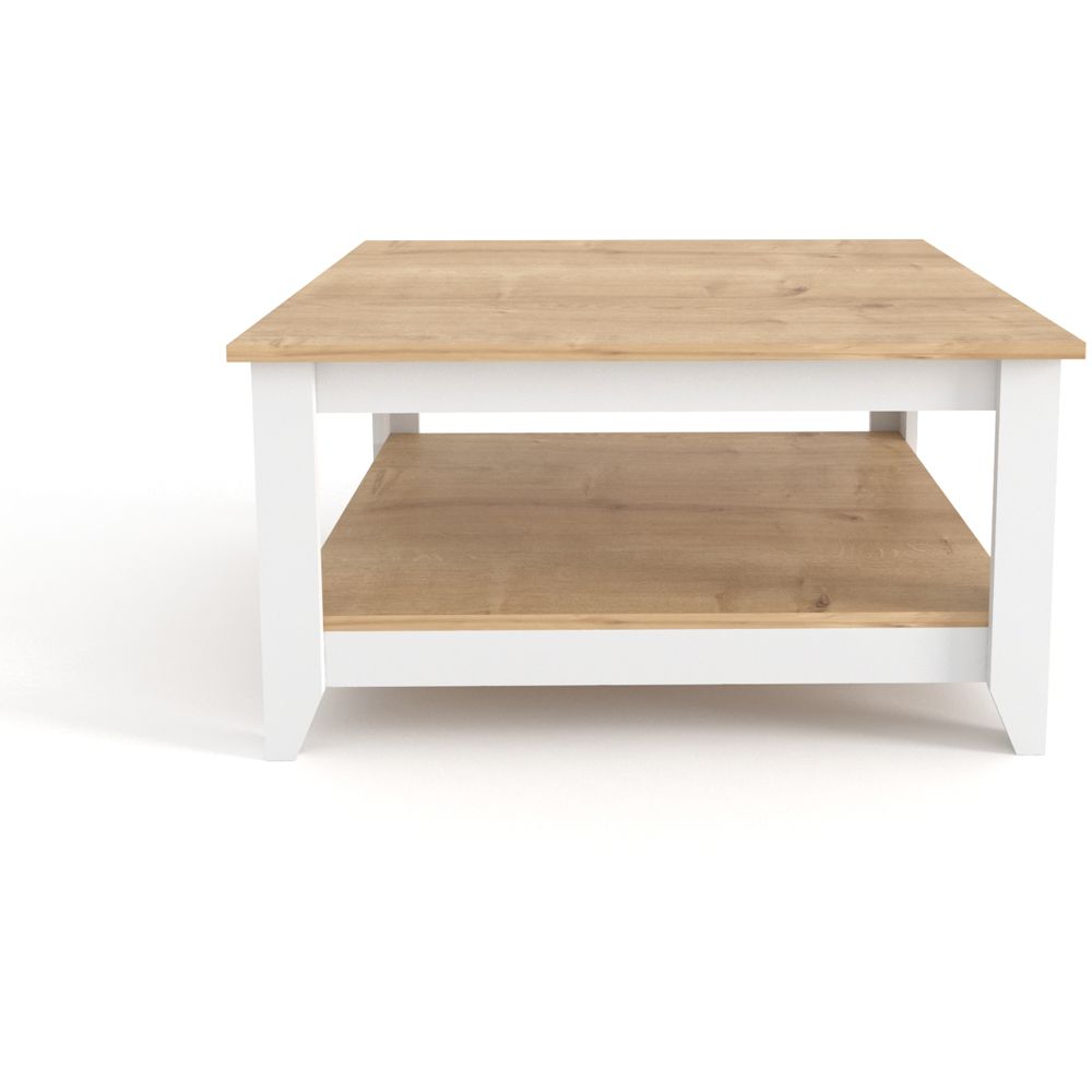 Decorotika Lea Single Shelf Sapphire Oak and White Coffee Table Image 3