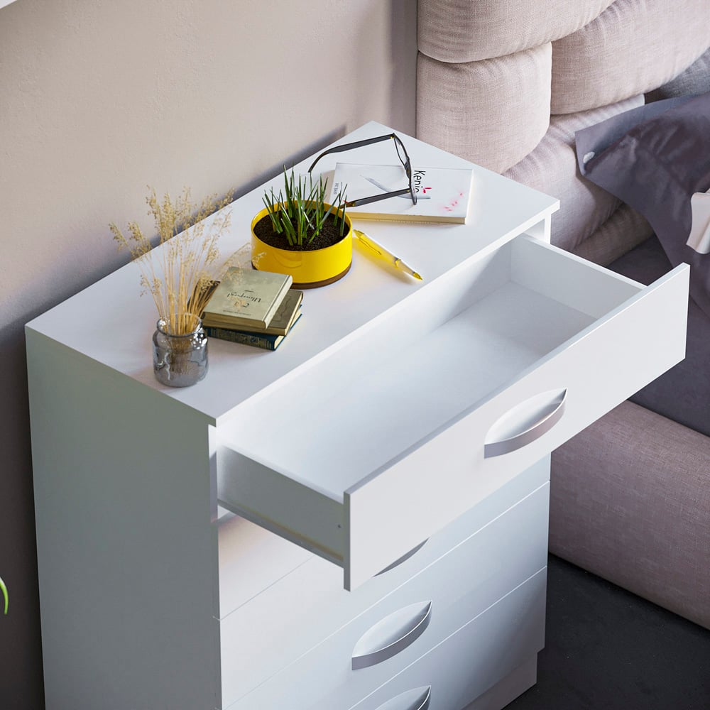 Vida Designs Hulio 5 Drawer White Chest of Drawers Image 6