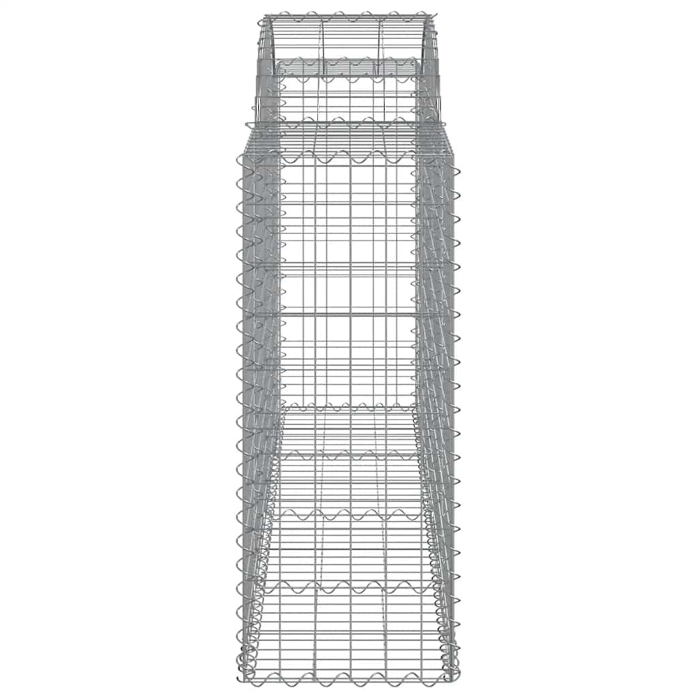 vidaXL Silver Galvanised Iron Arched Gabion Basket 200 x 50 x 100/120cm 18 Pack Image 3