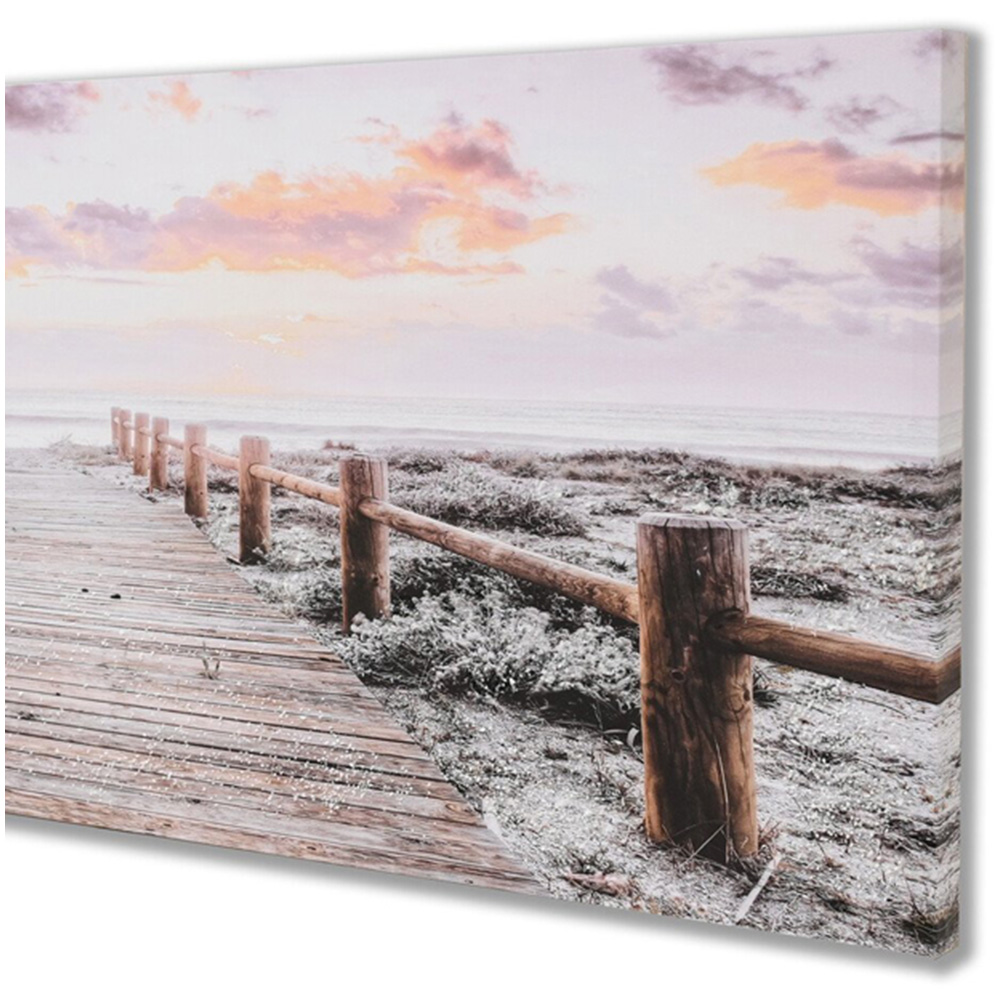 Beach Path Embellished Canvas - Pink Image 4