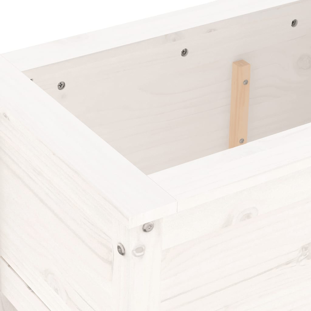 vidaXL White Wooden Garden Planter 82.5 x 40 x 39cm Image 6