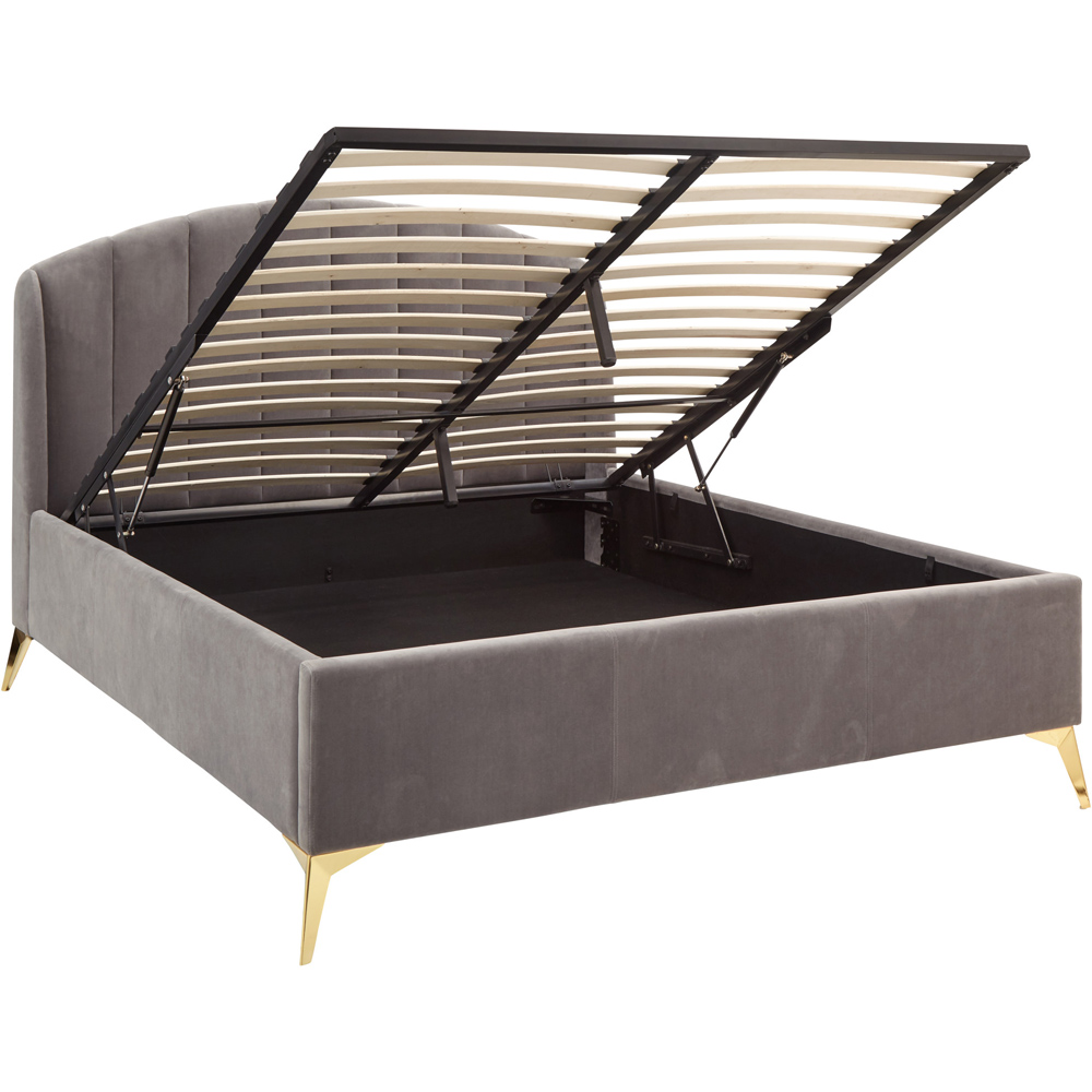GFW Pettine King Size Grey End Lift Ottoman Bed Image 5