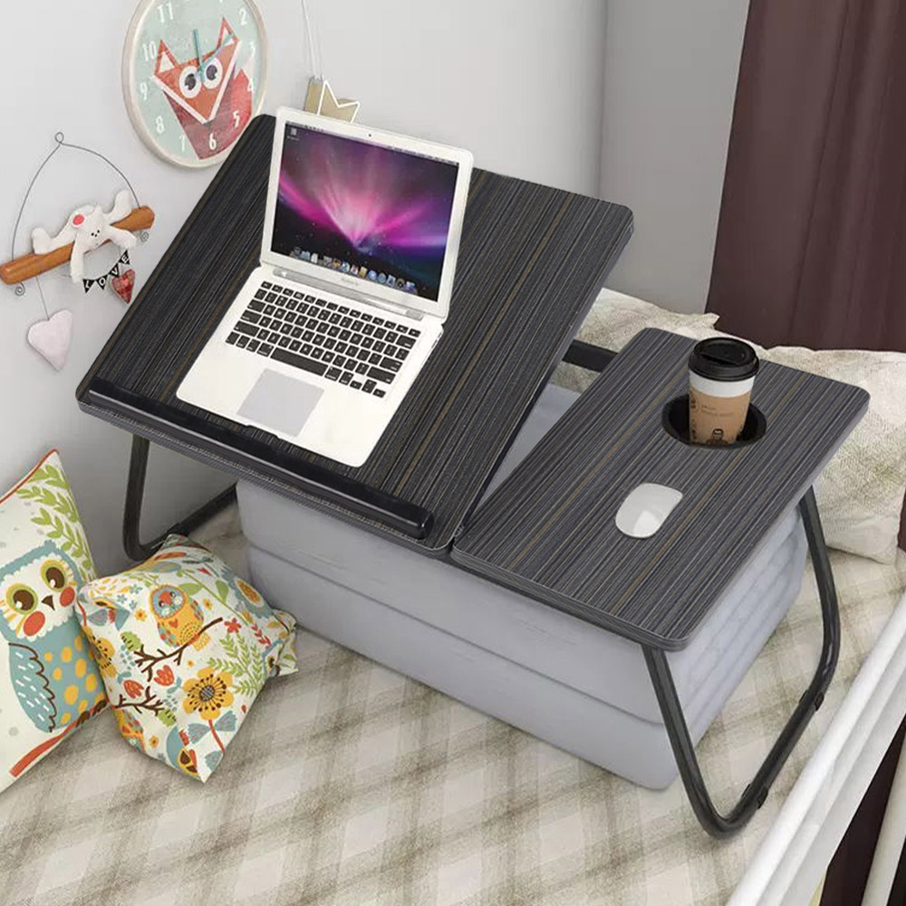 Living and Home Adjustable Laptop Bed Desk with Cup Holder Image 8