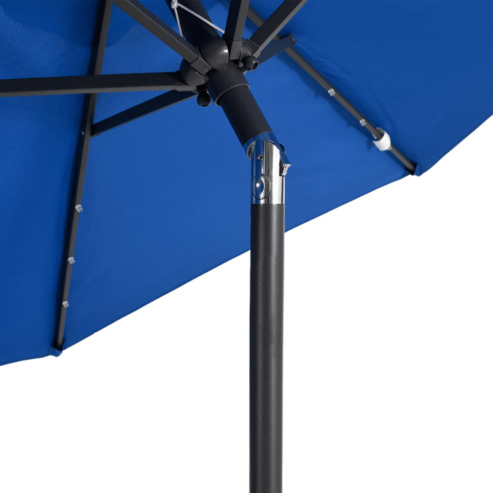 vidaXL Blue LED Light Garden Parasol with Steel Pole 2.25m Image 6
