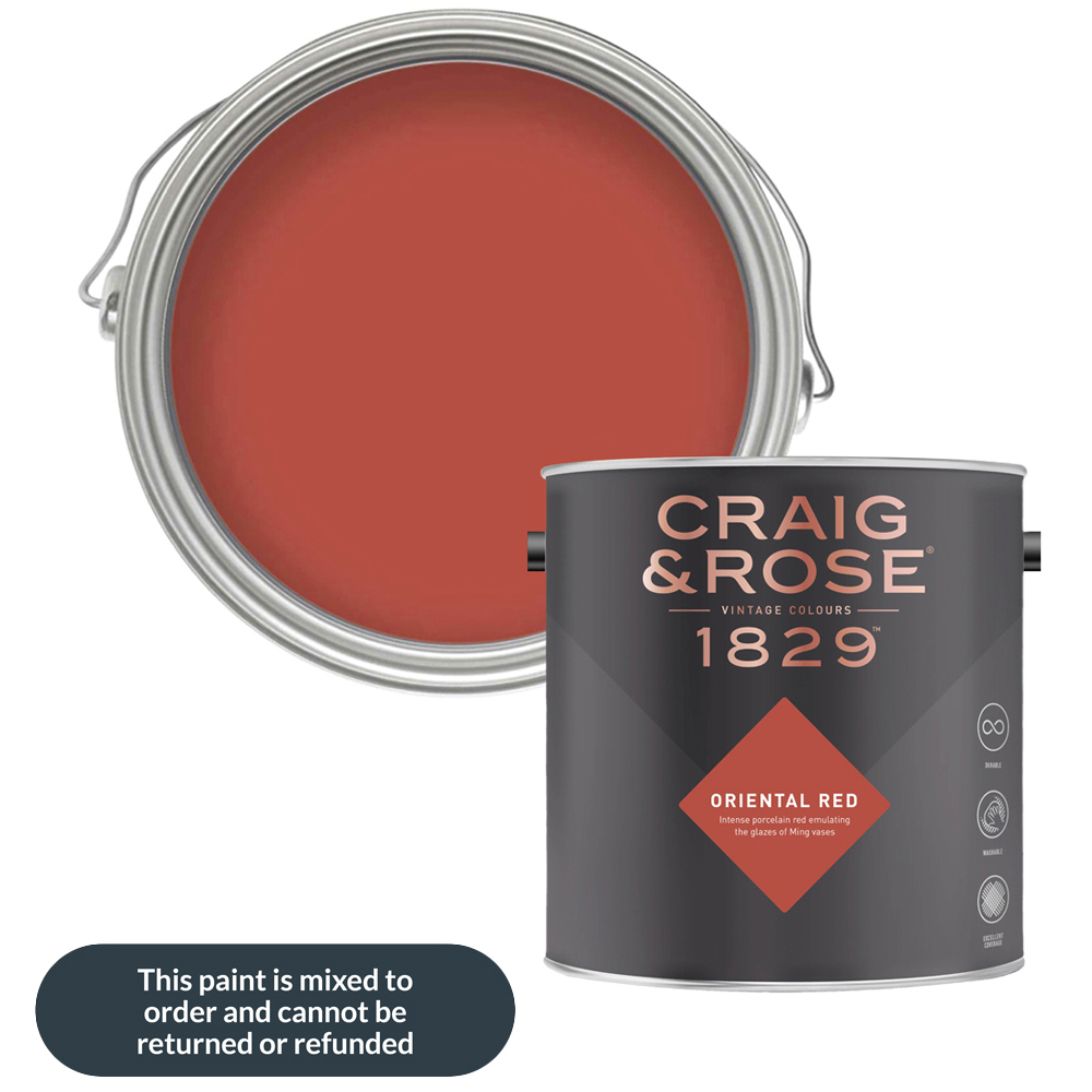 Craig & Rose Walls and Ceilings Oriental Red Chalky Emulsion Paint 5L Image 1
