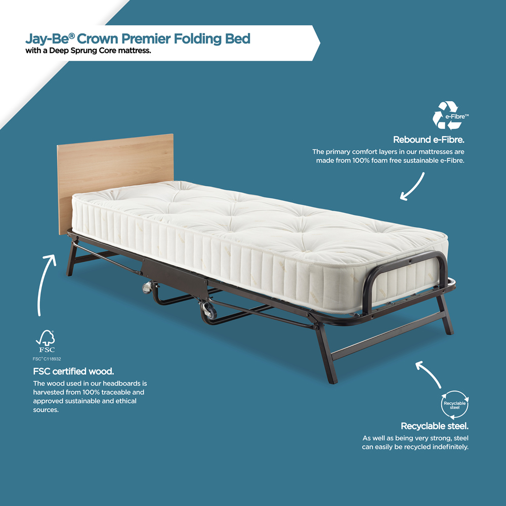 Jay-Be Crown Premier Single Folding Bed with Deep Sprung Mattress Image 7