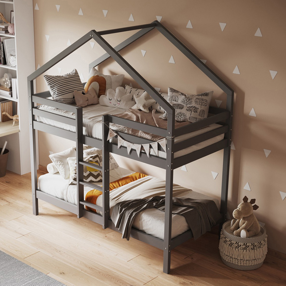Flair Grey Wooden Nest House Bunk Bed Image 1