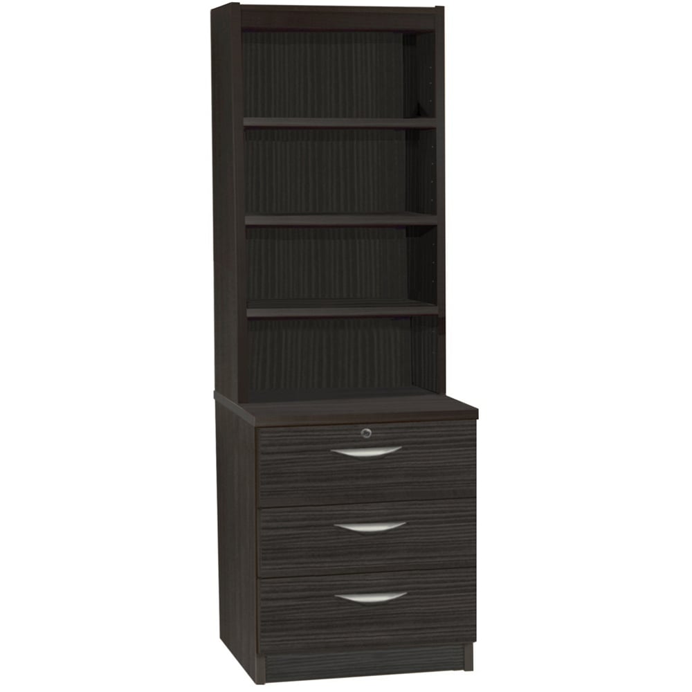 R White Cabinets 3 Drawer 4 Shelf Black Storage Chest with Hutch Image 2