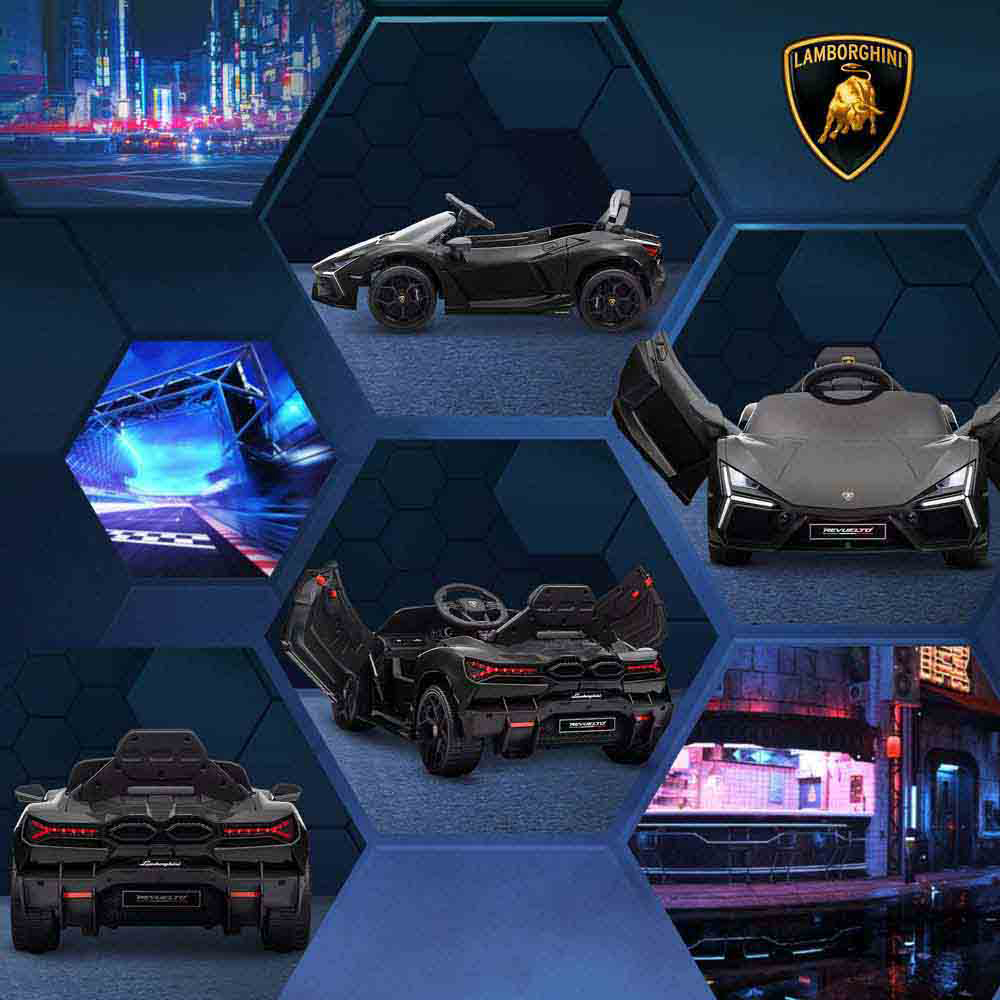 AIYAPLAY Black Licensed Lamborghini Revuelto Kids Ride on Car with Suspension Image 3
