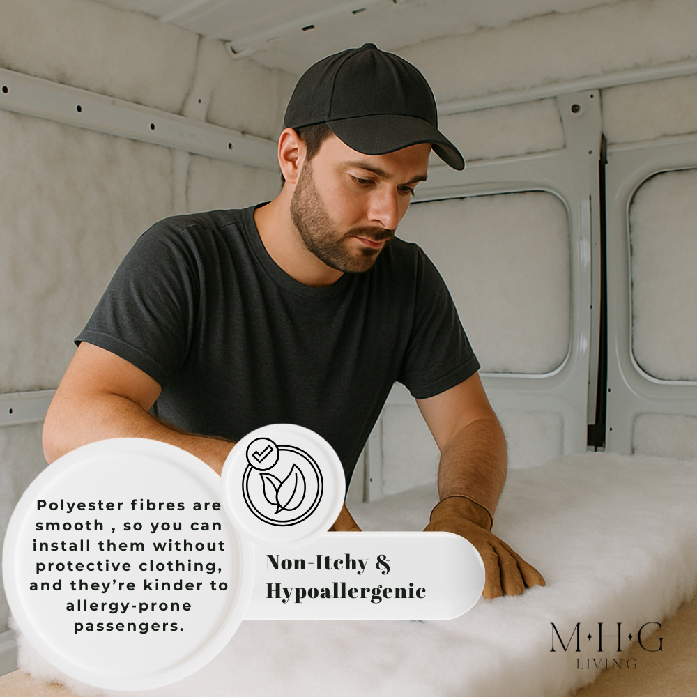 MHG Living White Non-Itch Polyester Thermal Lining Campervan Insulation Roll 4m x 570 x 110mm Image 5
