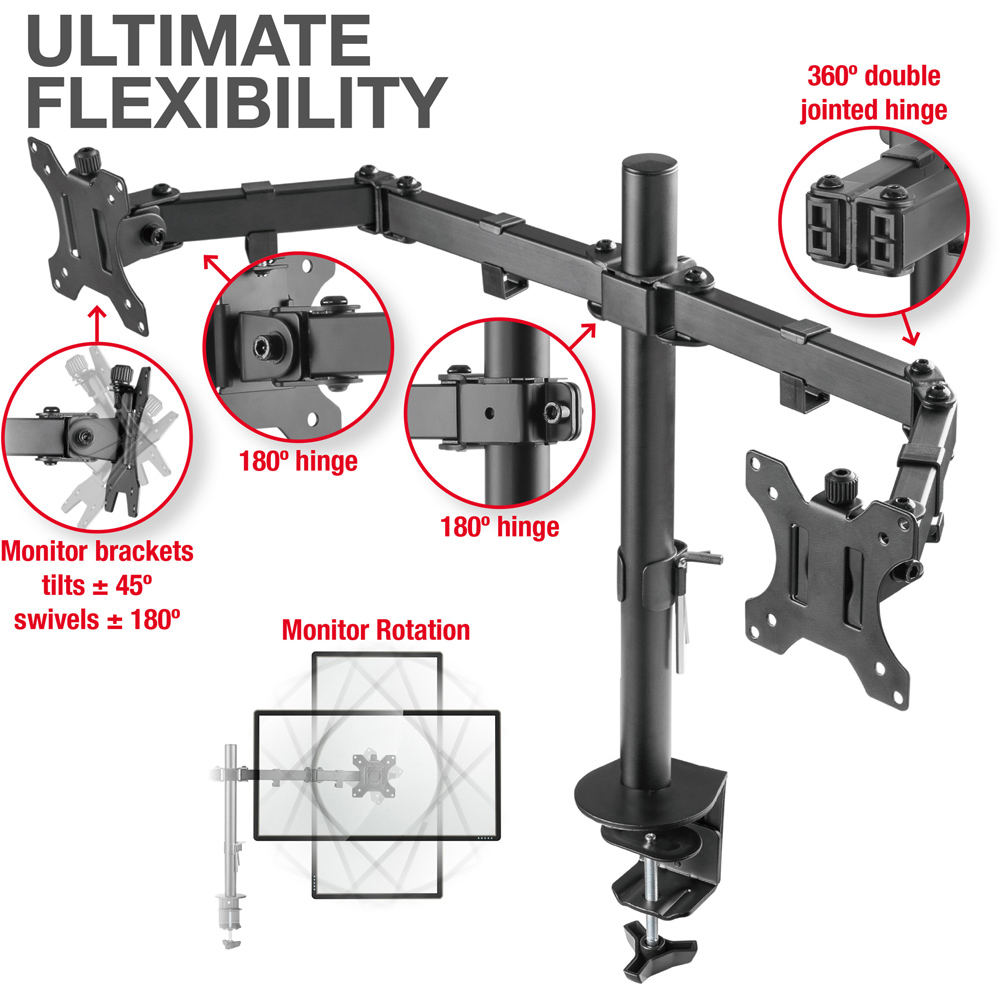 TTAP 2 Arm Monitor Desk Mount Image 3