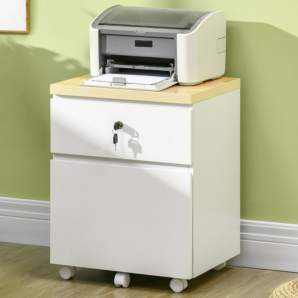 Vinsetto White 2 Drawer File Cabinet Image 1