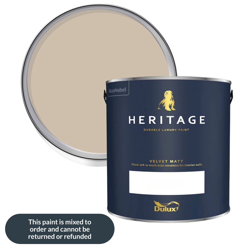 Dulux Heritage Walls and Ceilings Ancient Sandstone Velvet Matt Emulsion Paint 2.5L Image 1