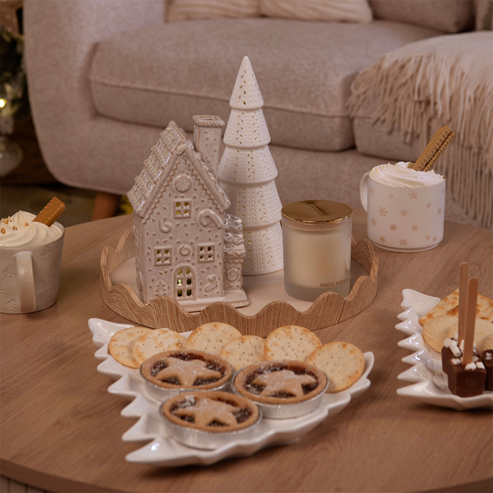Pack of 2 Christmas Tree Platters White Image 2