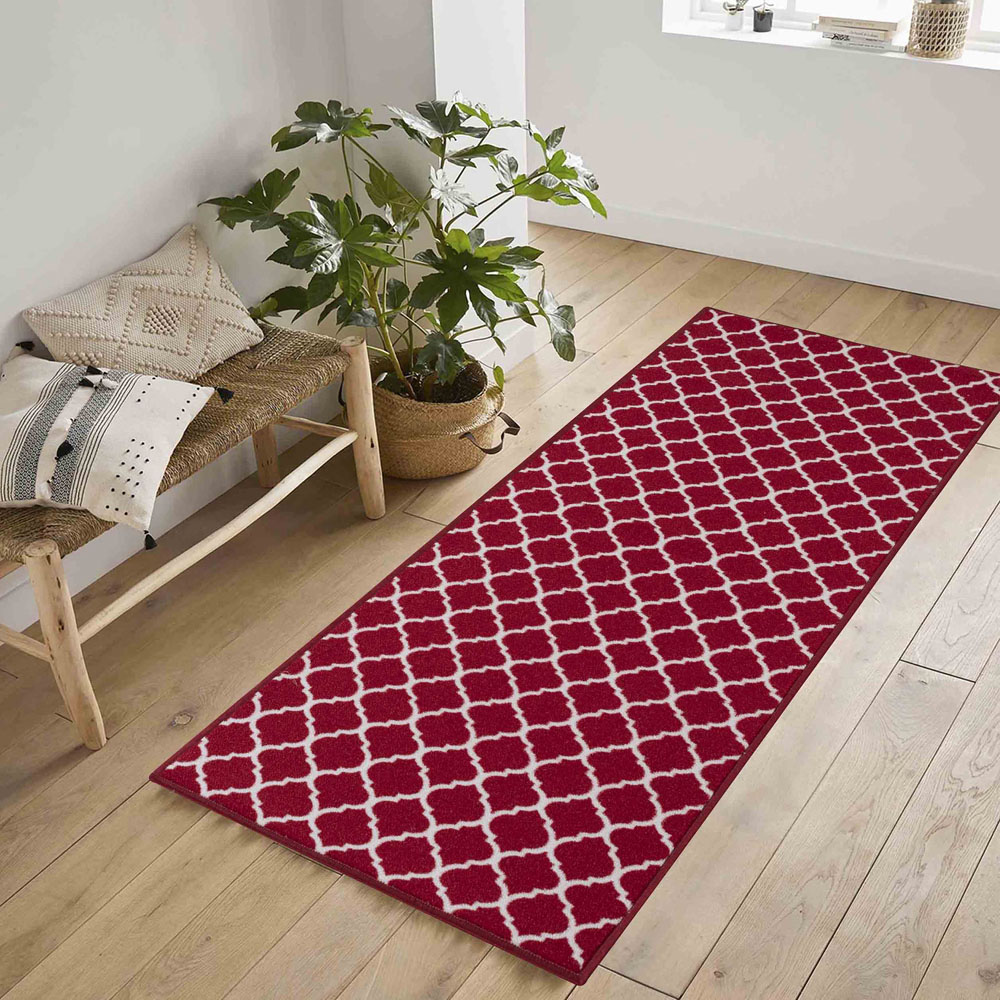 Desire Rugs Havana Red Trellis Anti Slip Door Mat 60 x 40cm Image 4