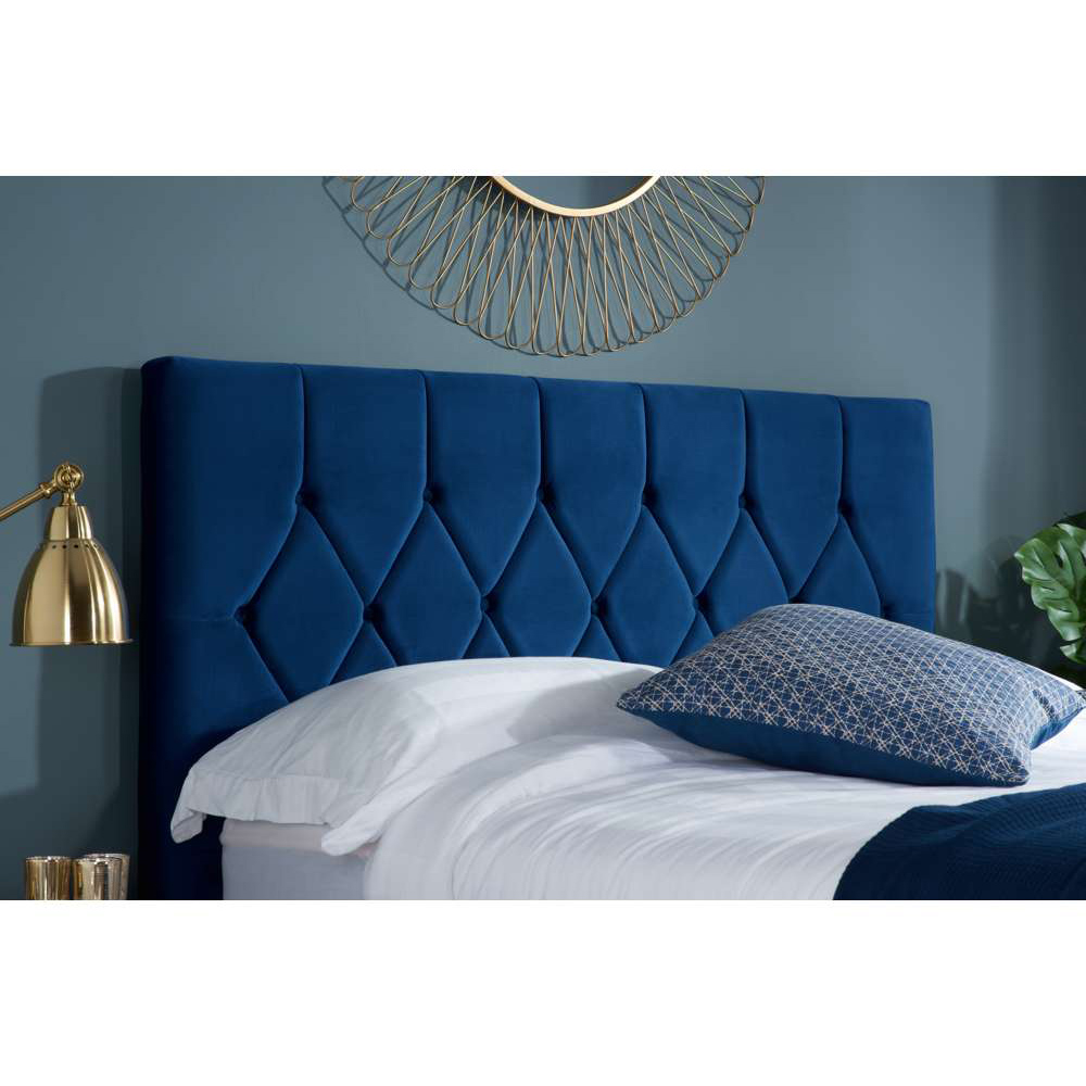 Loxley King Size Blue Fabric Ottoman Bed Image 4